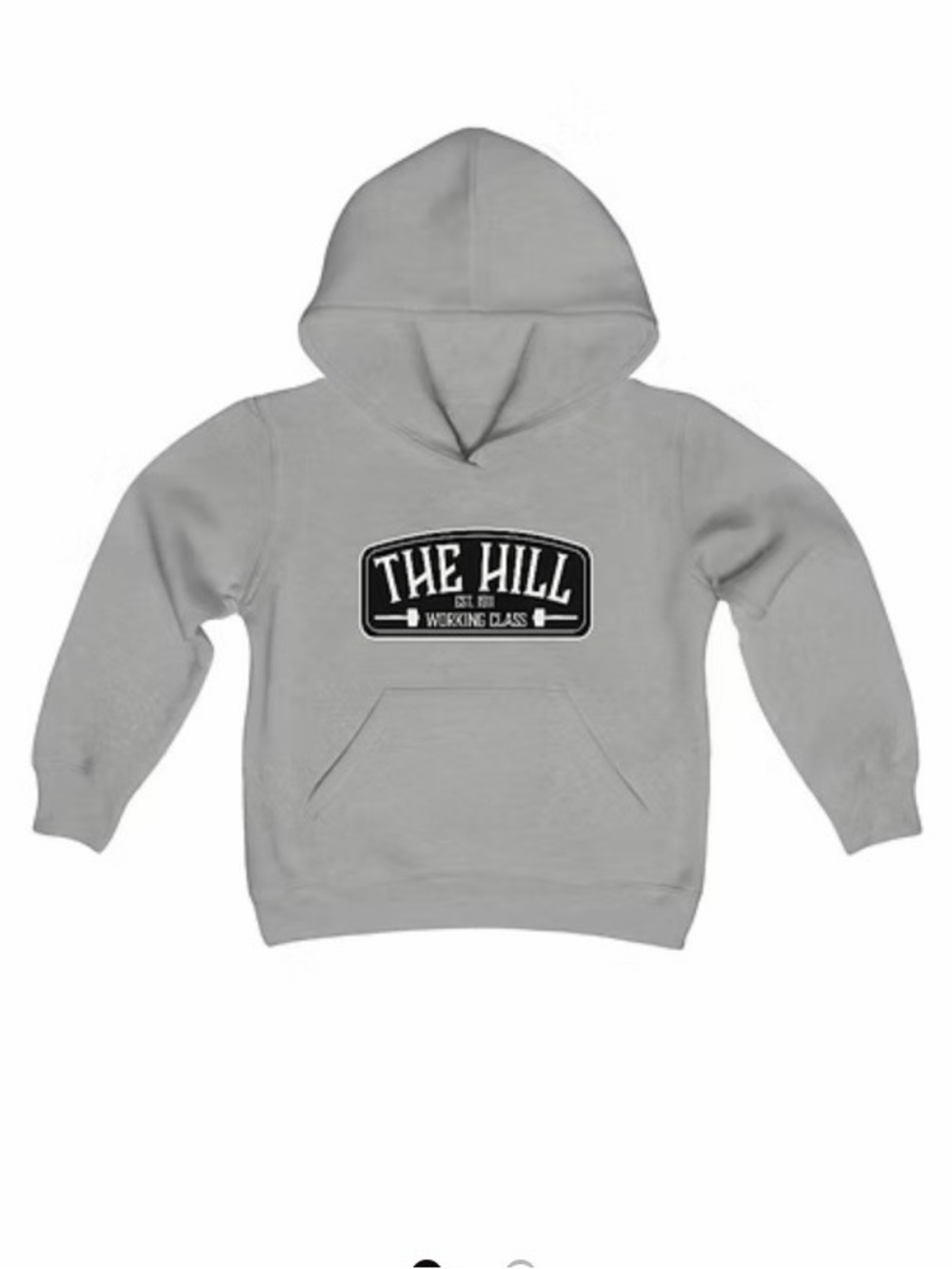 Kids Grey Pullover Hoodie with 'The Hill' Logo